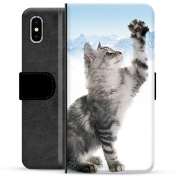 iPhone X / iPhone XS Premium Flip Cover med Pung - Kat