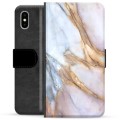 iPhone X / iPhone XS Premium Flip Cover med Pung - Elegant Marmor