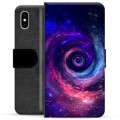 iPhone X / iPhone XS Premium Flip Cover med Pung - Galakse