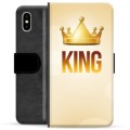 iPhone X / iPhone XS Premium Flip Cover med Pung - Konge