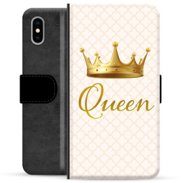 iPhone X / iPhone XS Premium Flip Cover med Pung - Dronning