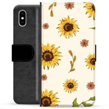 iPhone X / iPhone XS Premium Flip Cover med Pung - Solsikke