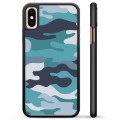 iPhone X / iPhone XS Beskyttende Cover - Blå Camouflage