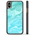 iPhone X / iPhone XS Beskyttende Cover - Blå Marmor