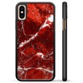 iPhone X / iPhone XS Beskyttende Cover - Rød Marmor