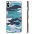iPhone X / iPhone XS TPU Cover - Blå Camouflage