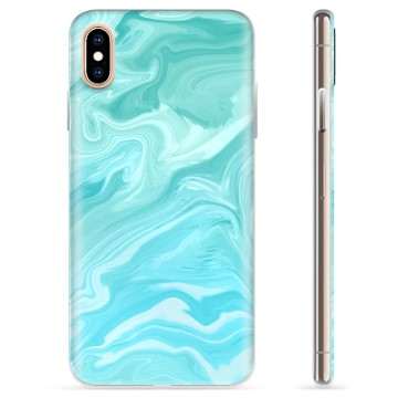 iPhone X / iPhone XS TPU Cover - Blå Marmor