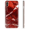iPhone X / iPhone XS TPU Cover - Rød Marmor