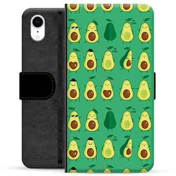iPhone XR Premium Flip Cover med Pung - Avocadomønster