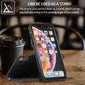 iPhone XR Vintage 2-i-1-pungetui med aftageligt låg - sort