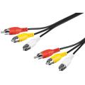 Goobay Komposit Audio & Videokabel - 3x RCA Stik - Nikkelbelagt - 3m