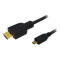 LogiLink HDMI Kabel med Ethernet - HDMI han -> Micro HDMI han - 1m - Sort