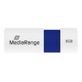 MediaRange USB 2.0 Flash-drev med Glidemekanisme - 8GB - Blå / Hvid