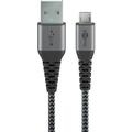 Goobay MicroUSB / USB-C Kabel - 0.5m - Space Grå / Sølv