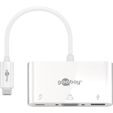 Goobay USB-C til VGA / USB 3.0 & USB-C PD - Hvid