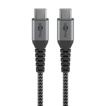 Goobay USB-C / USB-C-kabel - 0,5 m - Space Grå / Sølv