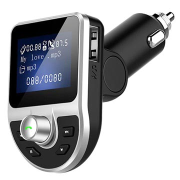 Dobbelt USB Biloplader & Bluetooth FM Transmitter BT39 - Sort