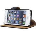 iPhone 5 / iPhone 5S / iPhone SE pung læder taske/etui - Sort
