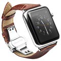 Apple Watch Series SE/6/5/4/3/2/1 Qialino Læder Armbånd - 42mm, 44mm - Brun