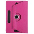 Universal Roterende Folio Cover til Tablet - 7.9"-8.4" - Hot Pink