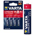 Varta Longlife Max Power AAA Batteri 4703110404 - 1.5V - 1x4