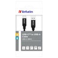 Verbatim Sync & Charge USB-C / USB-A Kabel - 1m - Sort