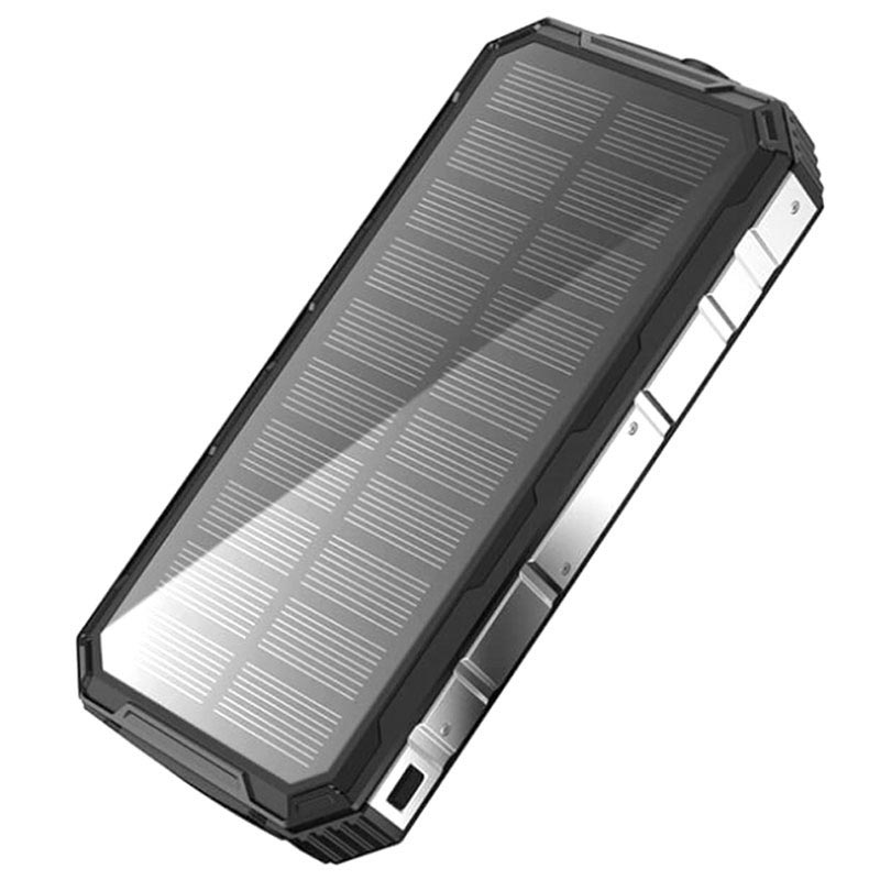 Vandafvisende Solcelle Oplader / Power Bank 20000mAh Sort