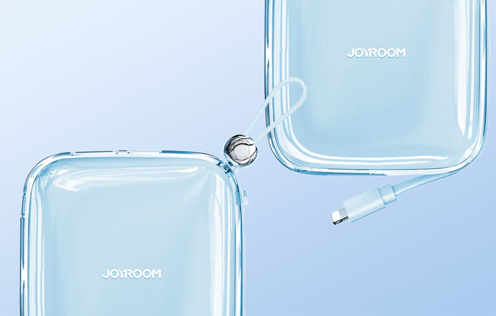 Joyroom Jelly JR-L005 Lightning Power Bank 10000mAh - USB-C, USB-A porte - Blå