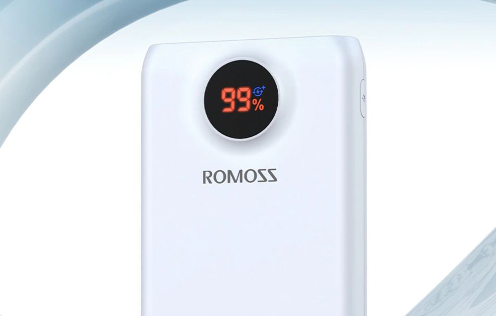Romoss SW20PF Power Bank 20000mAh/22.5W - USB-C, 2xUSB-A - Hvid