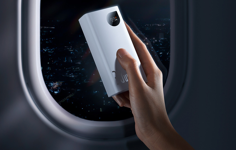 Baseus Adaman2 Digital Display Power Bank 10000mAh - 2xUSB, USB-C, 30W - Hvid