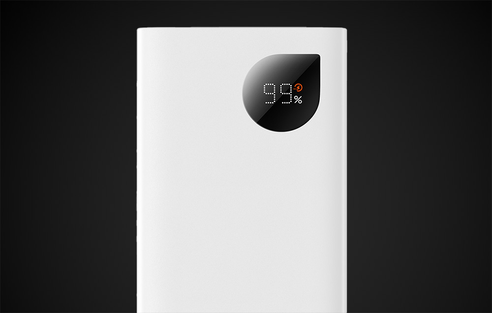 Baseus Adaman2 Digital Display Power Bank 10000mAh - 2xUSB, USB-C, 30W - Hvid