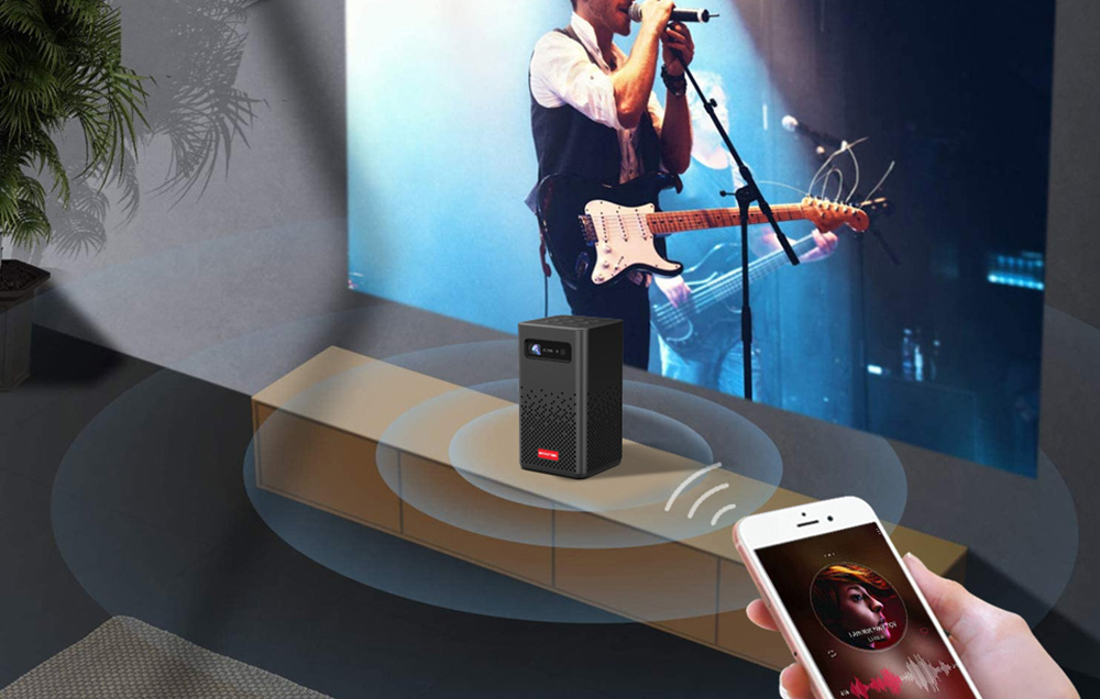 Byintek P20 Mini bærbar trådløs DLP-projektor - sort