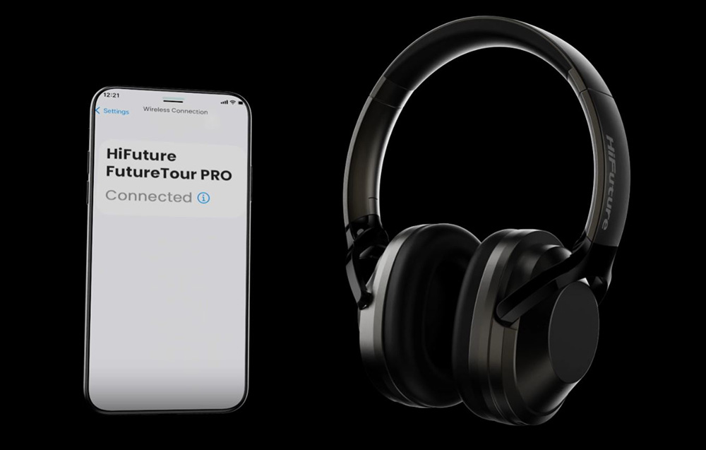 HiFuture FutureTour Pro trådløse hovedtelefoner - ANC, Bluetooth 5.2 - Sort
