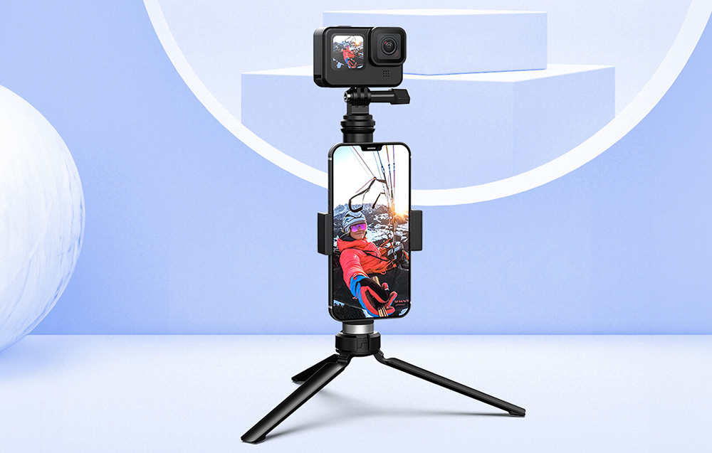 Telesin GP-MNP-090-S Selfie-stang/stativ til sportskamera - sort