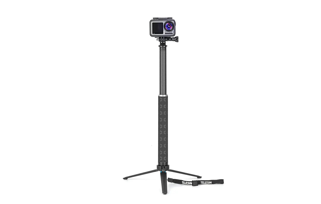 Telesin GP-MNP-90T Selfie-stang/stativ til sportskamera - 0.9m - sort