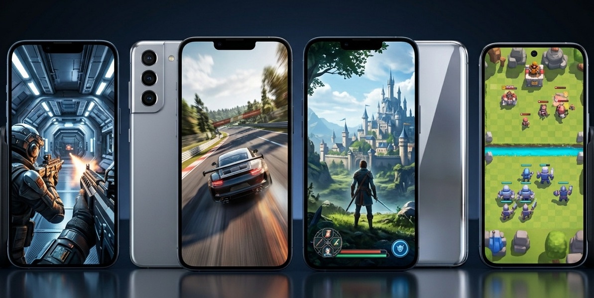 bedste gaming telefoner 2026 sammenlignet p&aring; grafik og FPS performance