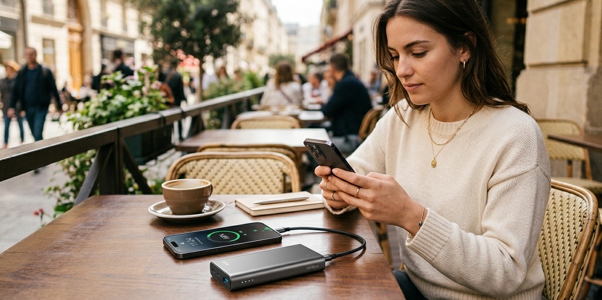 Sikker opladning med powerbank på farten